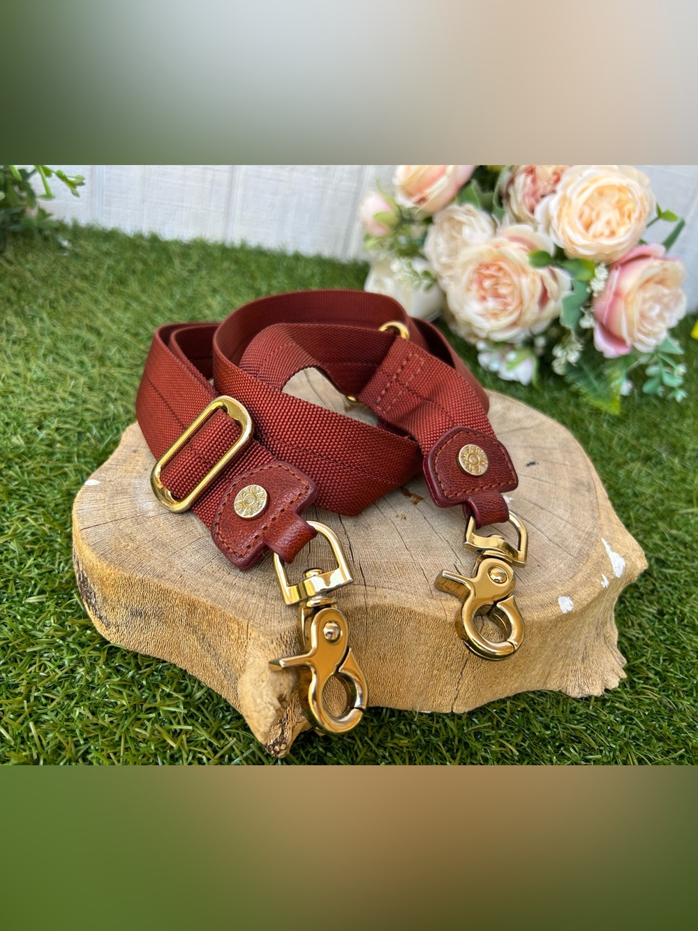 MZ Wallace Adjustable Rust Red Crossbody Strap with Gold Hardware, gently used - Picture 5 of 15